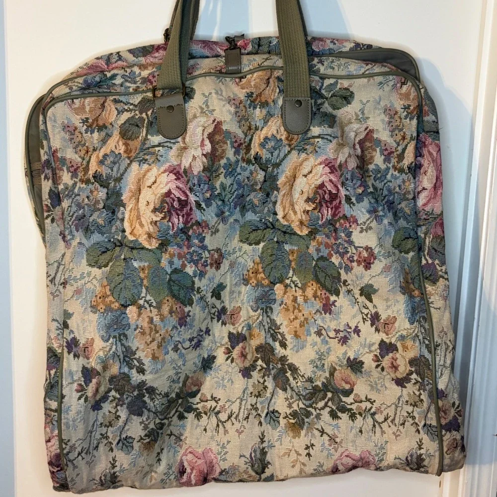 French West Indies Floral‎ Tapestry Cottagecore Grandmacore Vintage Garment Bag